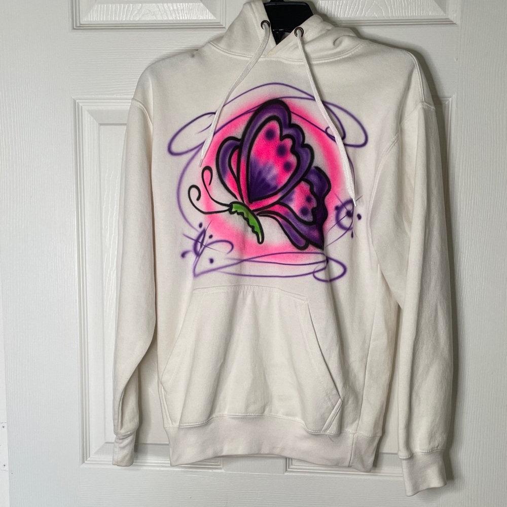 Airbrush Butterfly Graphic Hoodie pacific & Co. Y2K